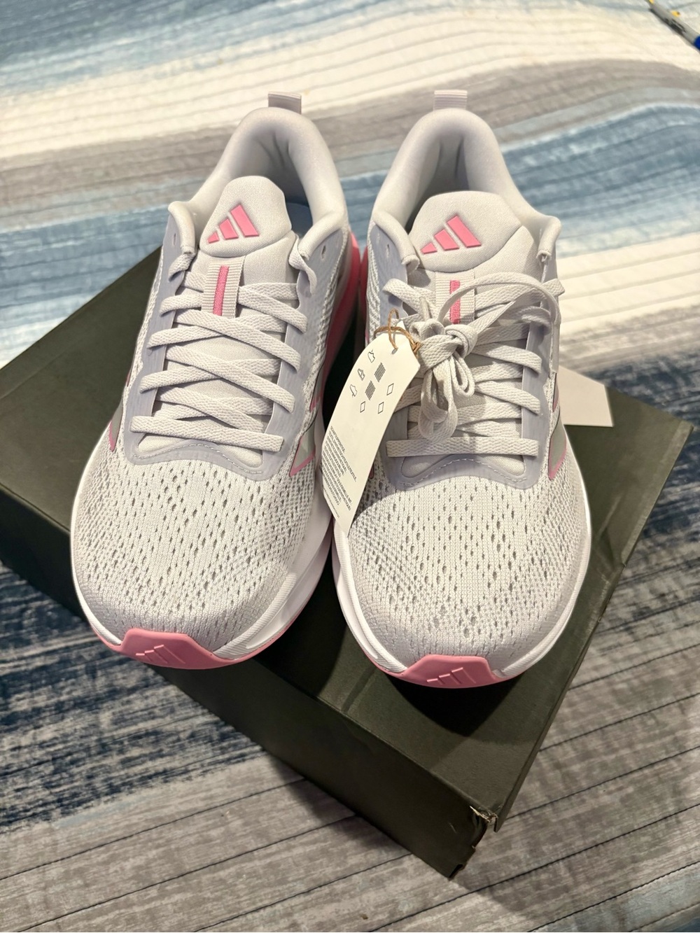 adidas Women’s White & Pink Cushion Run Sneakers - Picture 5 of 5